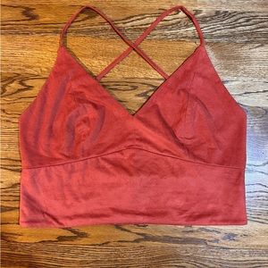 Rue21 Rusty/Burnt Orange Velvet Cropped Top